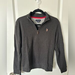 Boys - U.S. Polo Assn. Dark Gray Quarter-Zip Pullover